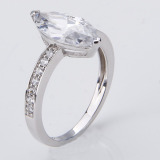 Sterling Silver Ring with Marquise Cubic Zirconia Stone