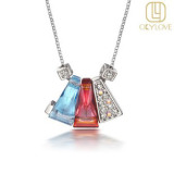 Fashion Crystal Brass Jewelry Plated Rhodium